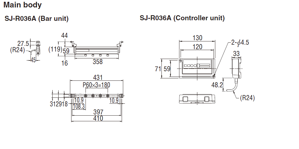 SJ-R036A Dimension