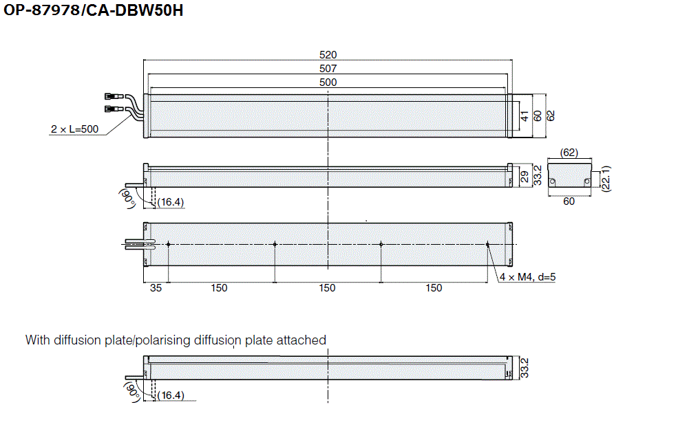 OP-87978/CA-DBW50H Dimension